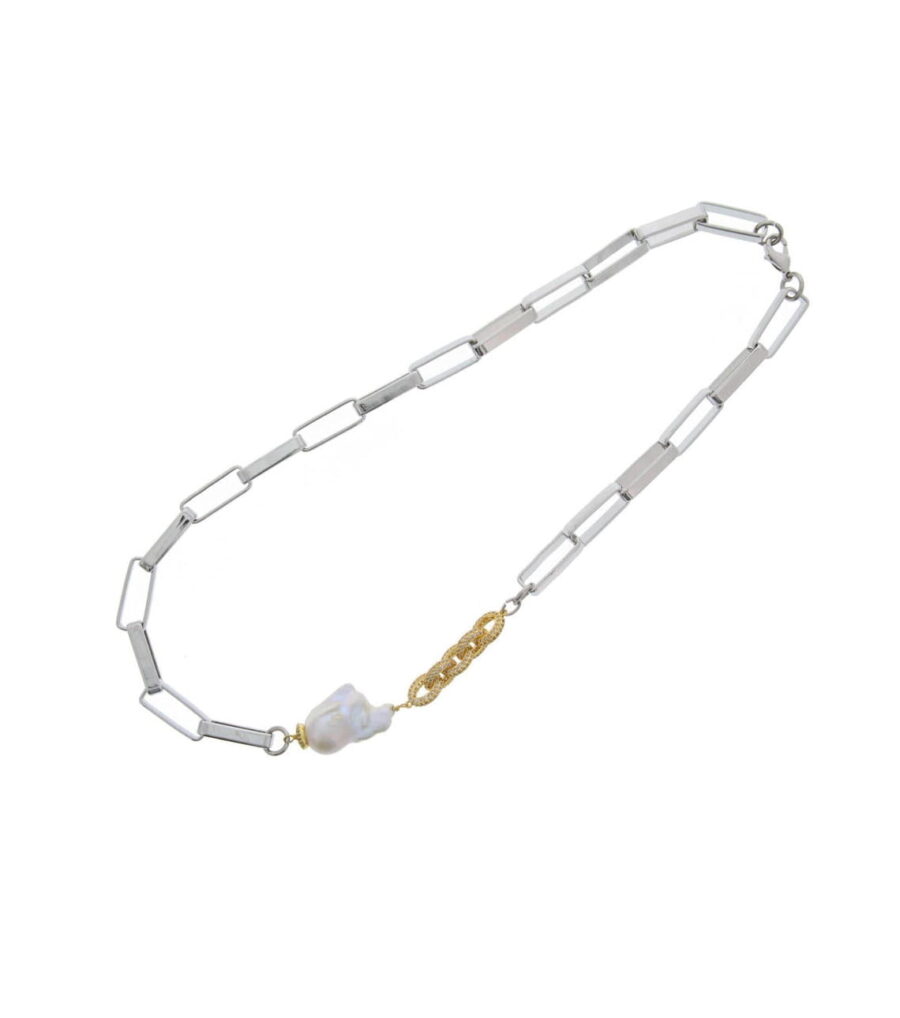 NOUR Silver Link chain necklace