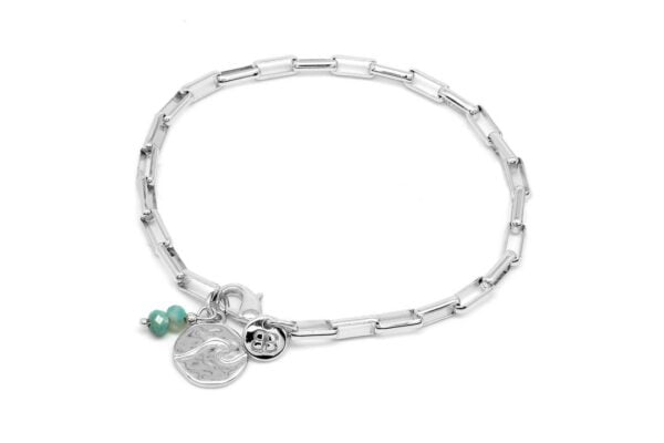 BOHO BETTY Nissi link charm bracelet SILVER