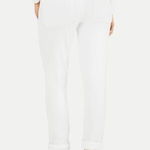 JUVIA Fleece turn-up trousers WHITE