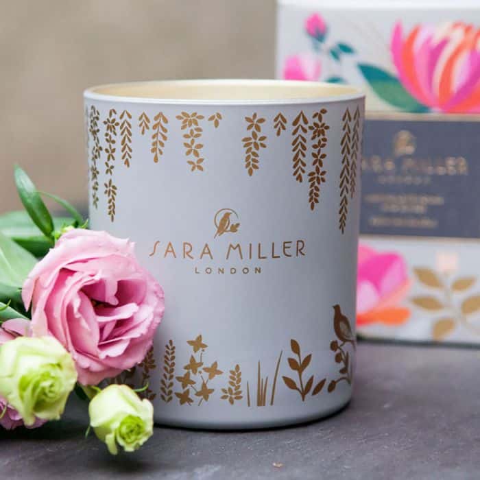 SARA MILLER Soy wax candle PINK FLOWERS