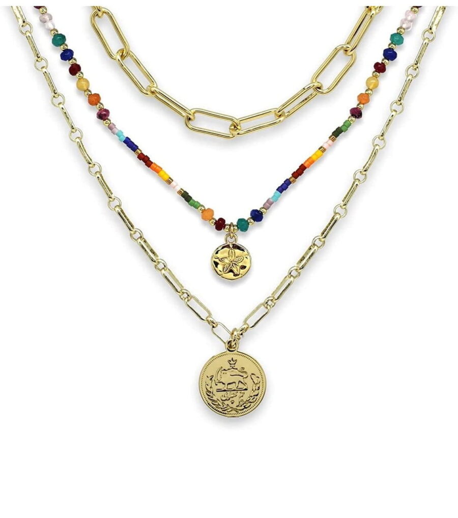 BOHO BETTY Galene 3 beaded necklace set MULTI Designer Jewellery Christmas Gift