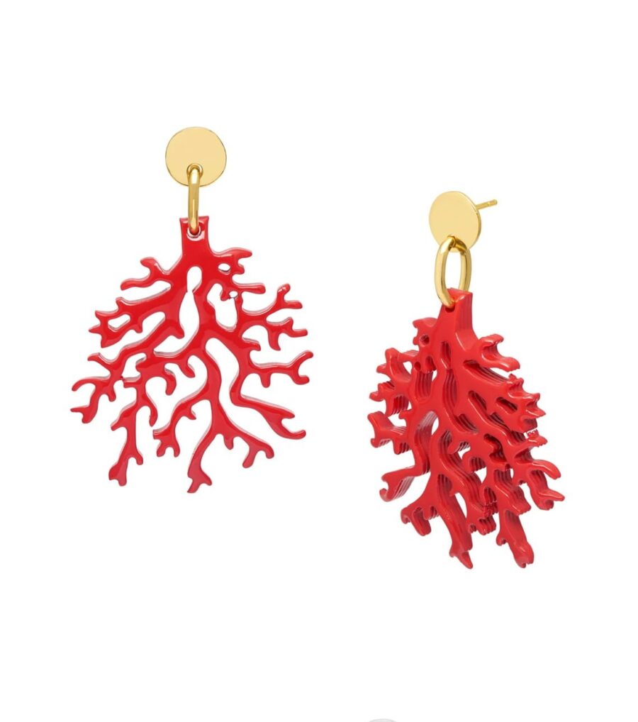 BRANCH JEWELLERY Coral shaped earrings PINK