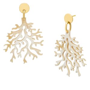 BRANCH JEWELLERY Coral shaped earrings WHITE