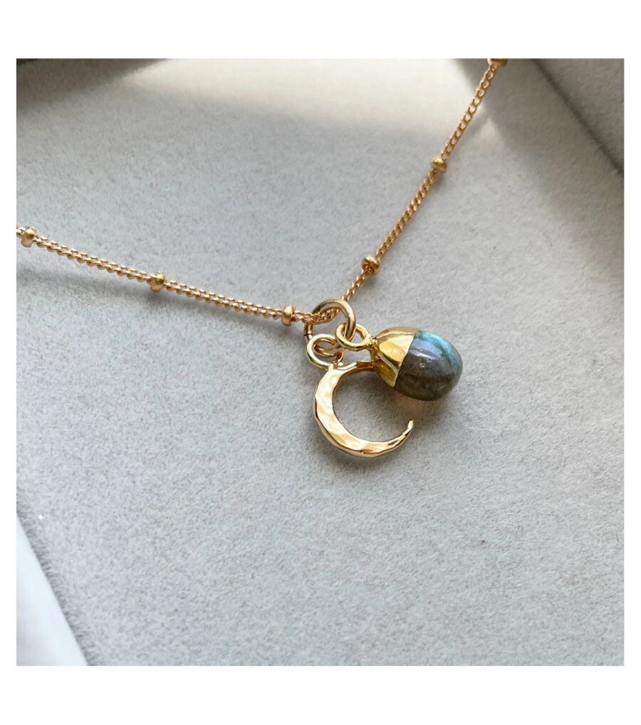 Decadorn Labradorite & Moon necklace Gold