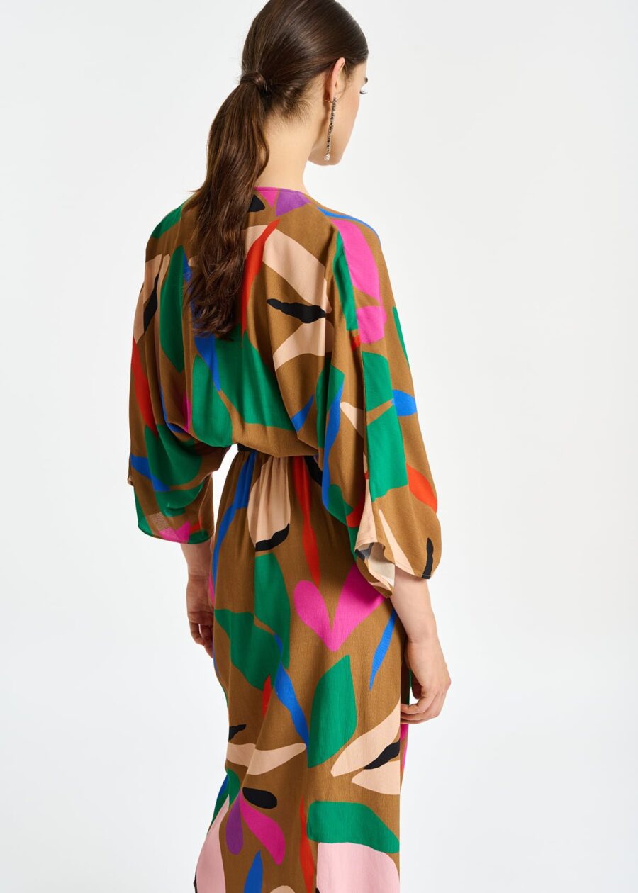 ESSENTIEL ANTWERP Capuccino kimono wrap dress MULTI