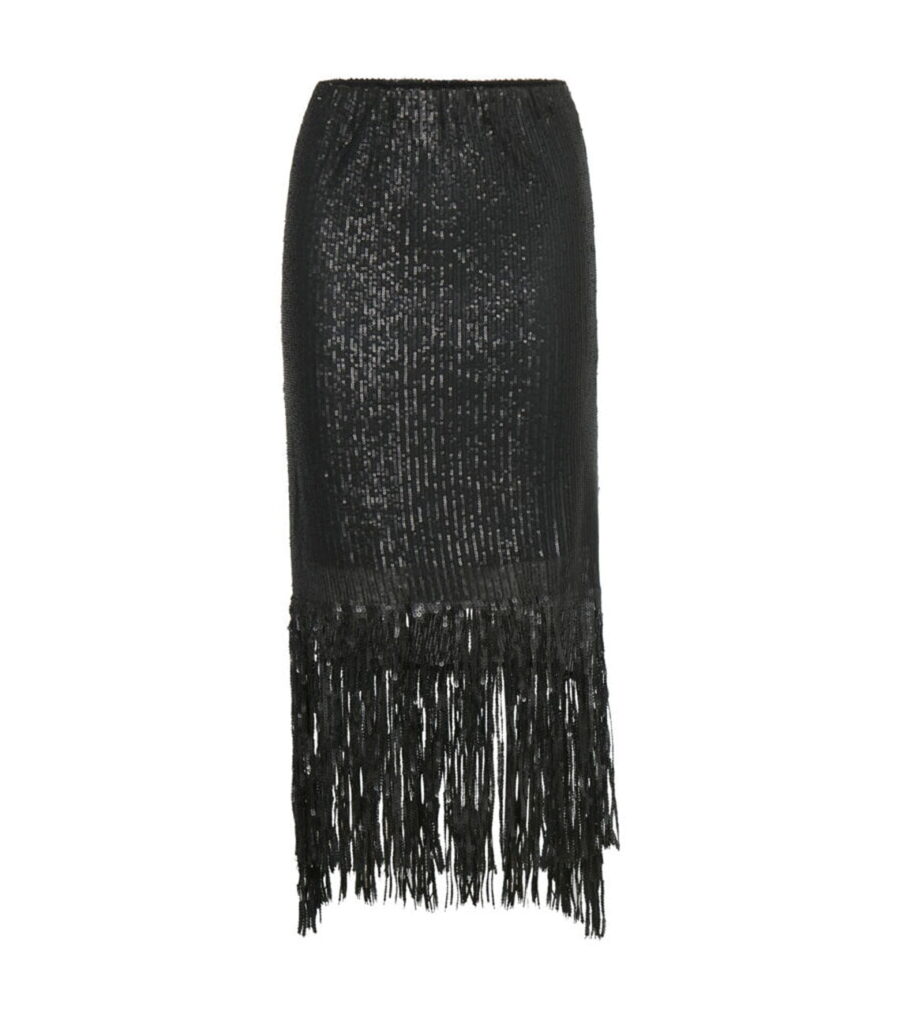 Soaked in luxury nicole skirt black sequin Autumn/Winter collection