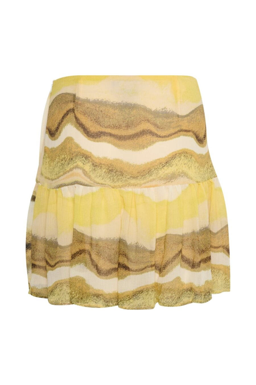 SOAKED IN LUXURY Luciana skirt WATERCOLOUR Short Green Print Spring 23