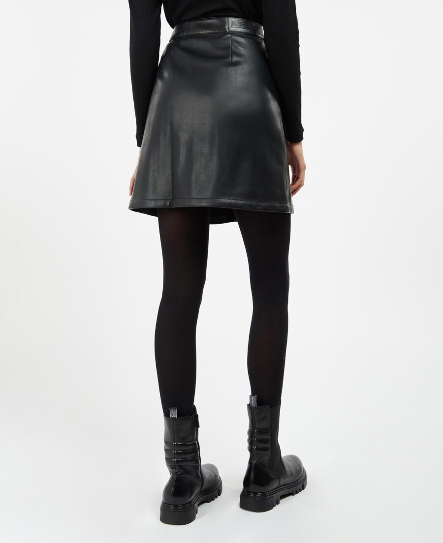BARBOUR Napier skirt BLACK Faux Leather A-line skirt