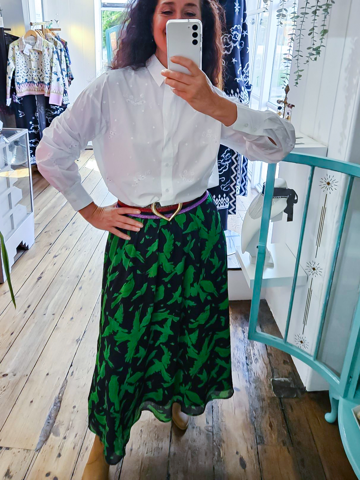 Embellished White Shirt and Skirt Work wear Shop UK