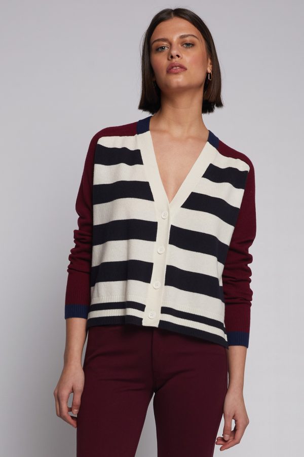 VILAGALLO Alina knitted cardigan BURGUNDY