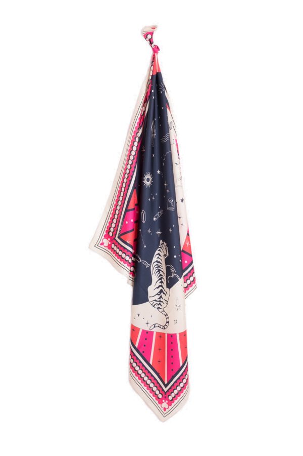 VILAGALLO Galaxy silk scarf MULTI