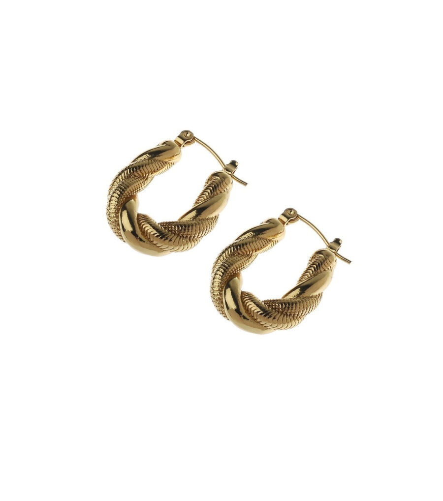 WOMENS SOCIETY Plaited hoop earrings GOLD