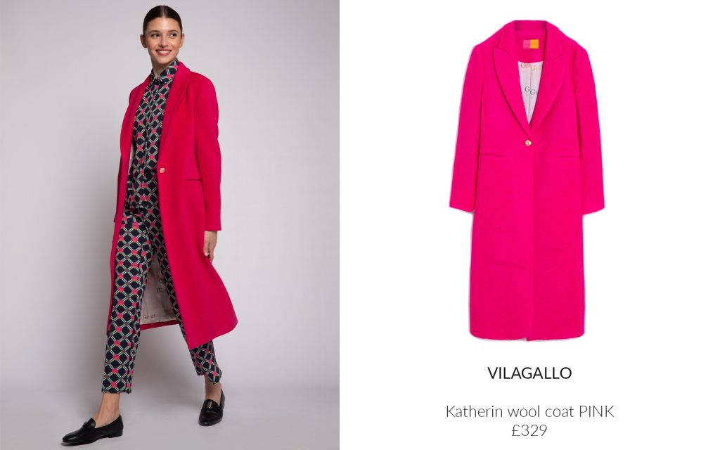 Hot pink long coat eclectic designer oterwear