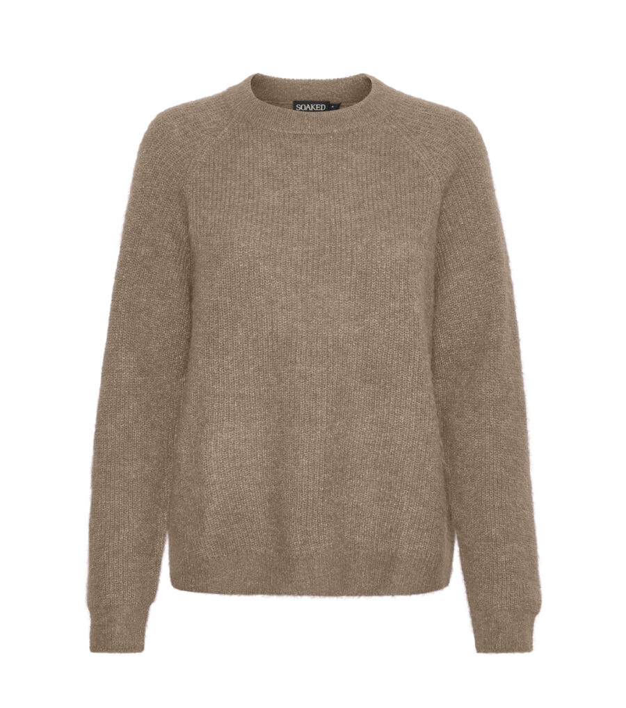 SOAKED IN LUXURY Tuesday raglan pullover BRINDLE