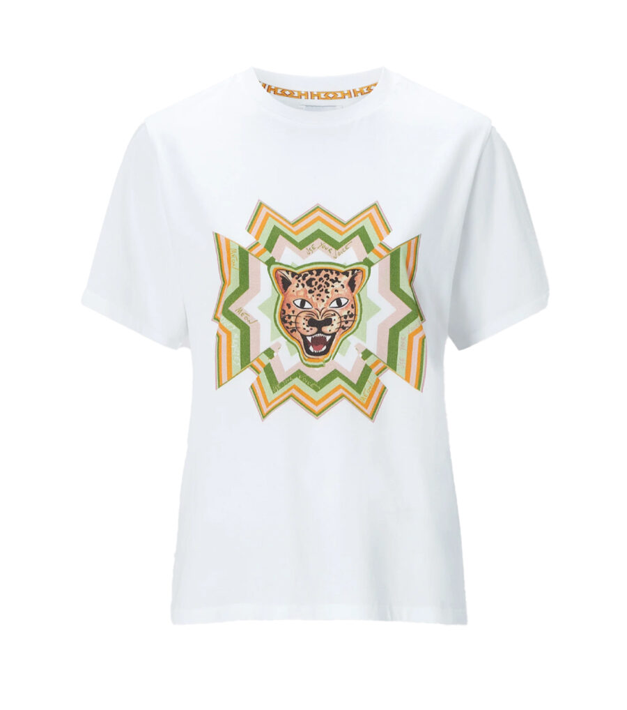 HAYLEY MENZIES Psychedelic leopard t-shirt WHITE
