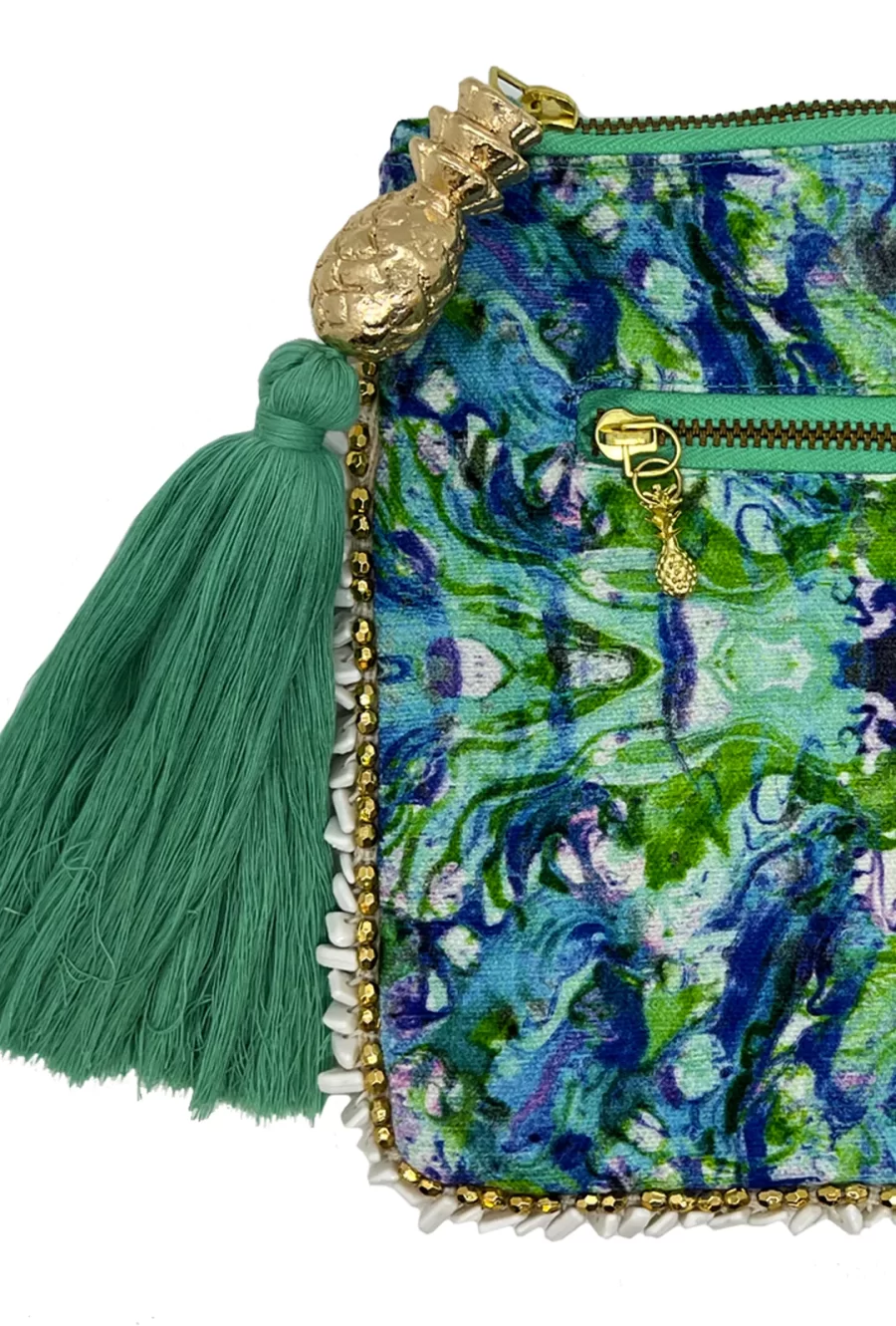SOPHIA ALEXIA Pebbles clutch bag TURQ